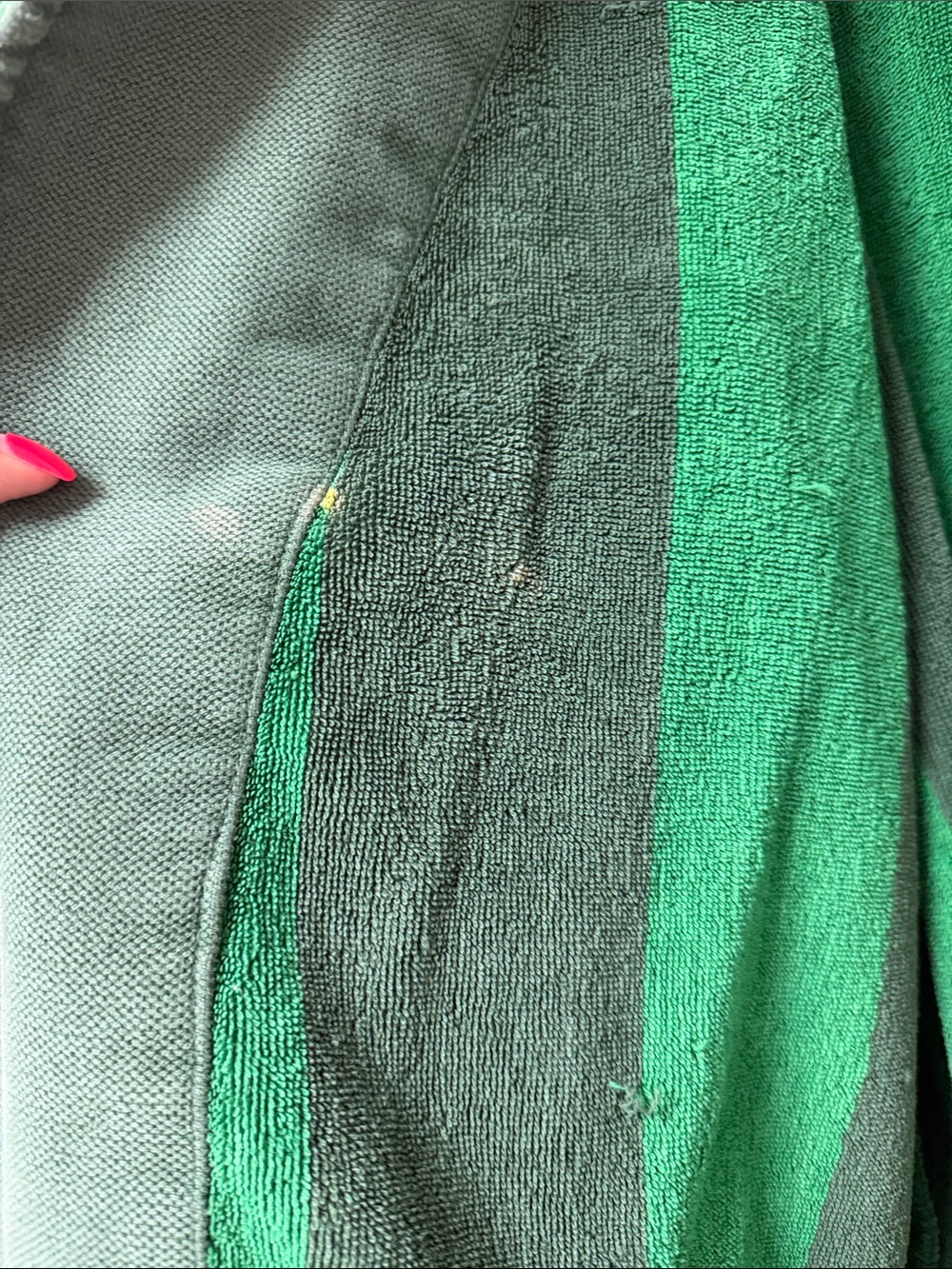 Men's Green Terry Robe Lacoste Bathrobe - Picture 3 of 7